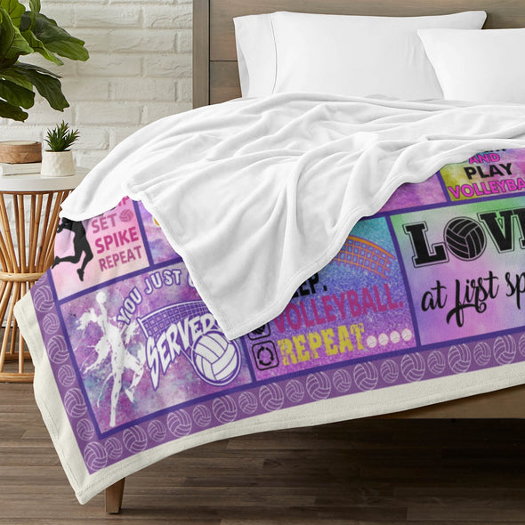Volleyball Pattern Blanket Fleece Throw Blanket Super Soft Warm Gifts for Baby Girls Boys Kids Mom Grandma Room Decor