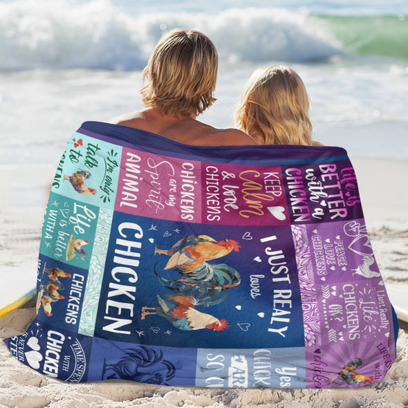 Chicken Pattern Blanket Fleece Throw Blanket Super Soft Warm Gifts for Baby Girls Boys Kids Mom Grandma Room Decor