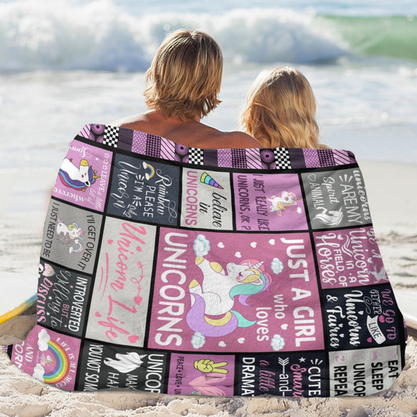 Unicorn Throw Blanket Super Soft Warm Cozy Fuzzy Plush Blanket Gifts for Girls Boys Kids Room Decor