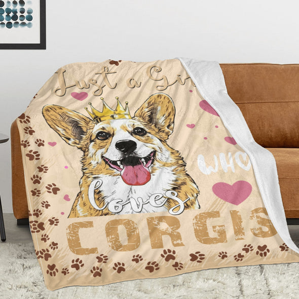 Corgi Blanket Fleece Throw Blanket Super Soft Warm Gifts for Baby Girls Boys Kids Mom Grandma Room Decor