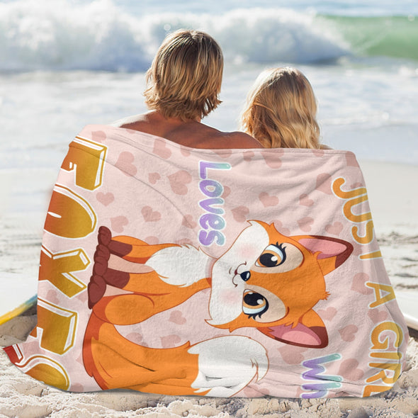 Fox Pattern Blanket Fleece Throw Blanket Super Soft Warm Gifts for Baby Girls Boys Kids Mom Grandma Room Decor