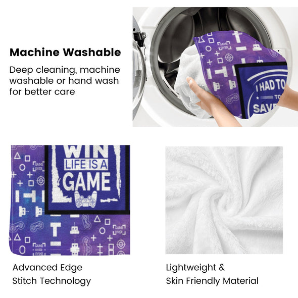 Gamer Blanket Fleece Throw Blanket Super Soft Warm Gifts for Baby Girls Boys Kids Mom Grandma Room Decor