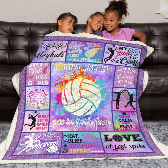 Volleyball Pattern Blanket Fleece Throw Blanket Super Soft Warm Gifts for Baby Girls Boys Kids Mom Grandma Room Decor