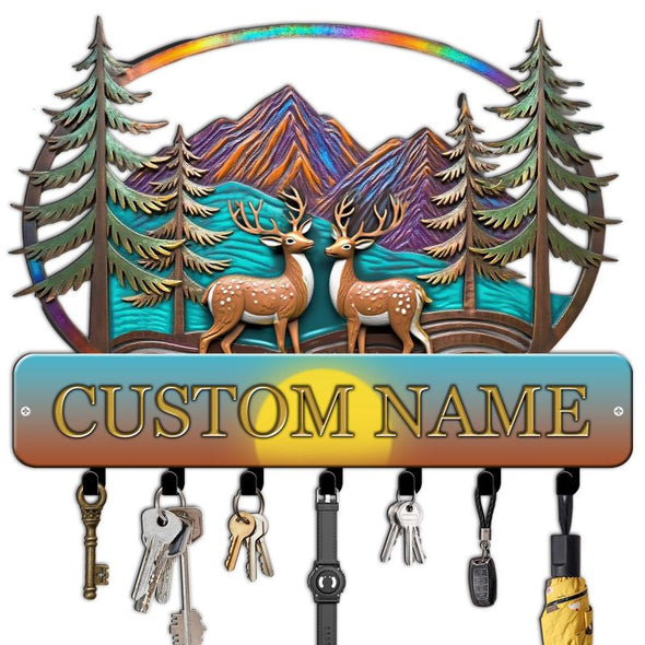 Personalized Metal Key Holder Custom Family Name Rack Hooks for Wall Mount Home Living Room Kitchen Decor Housewarming Wedding Gift