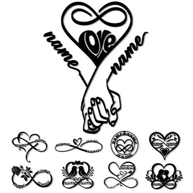 Personalized Wedding Gifts for the Couple Custom Metal Infinity Wall Art Sign Decor with Name and Date Anniversary Valentines Day Gifts