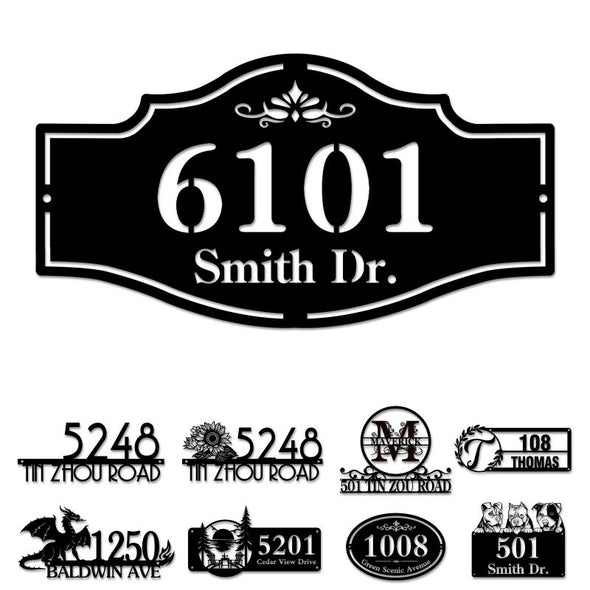 Custom Metal House Door Numbers Personalized Street Address Signs Mailbox Plaque for Outside Garden Housewarming Gift