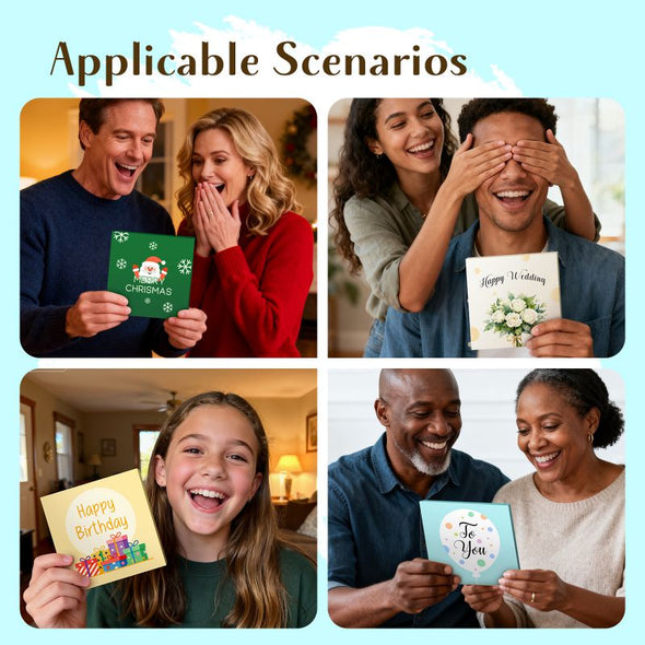 Custom Musical Greeting Cards with Personalized Photo Music Christmas Birthdays Valentine's Day and Weddings Gift for Family Friends and Couples