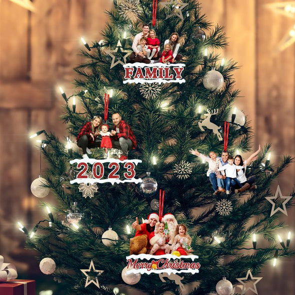 Personalized Photo Ornaments Custom Memorial Picture Unique Christmas Ornament Xmas Tree Decorations Gift
