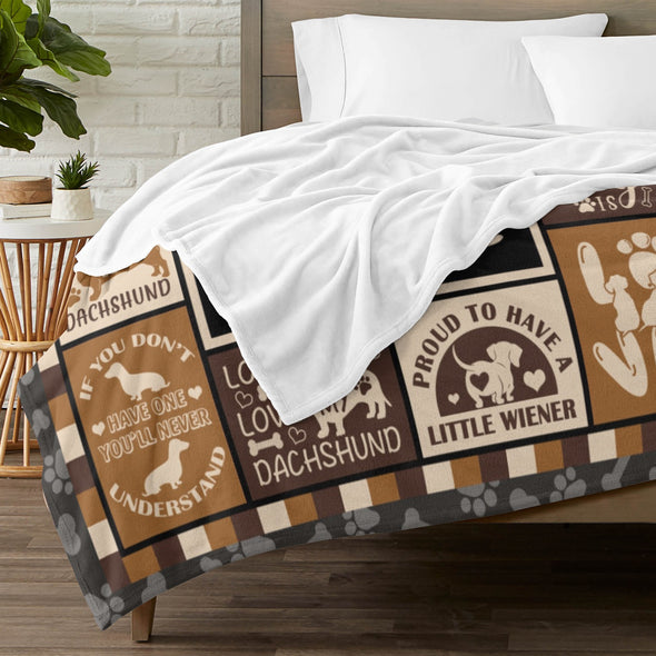 Dachshund Pattern Blanket Fleece Throw Blanket Super Soft Warm Gifts for Baby Girls Boys Kids Mom Grandma Room Decor