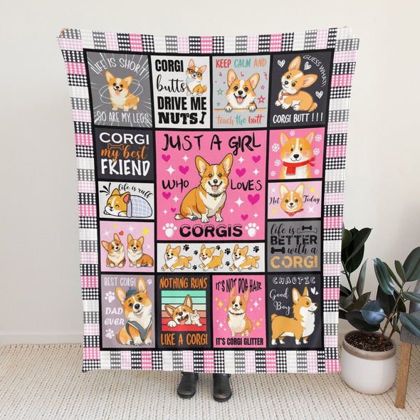 Corgi Blanket Fleece Throw Blanket Super Soft Warm Gifts for Baby Girls Boys Kids Mom Grandma Room Decor
