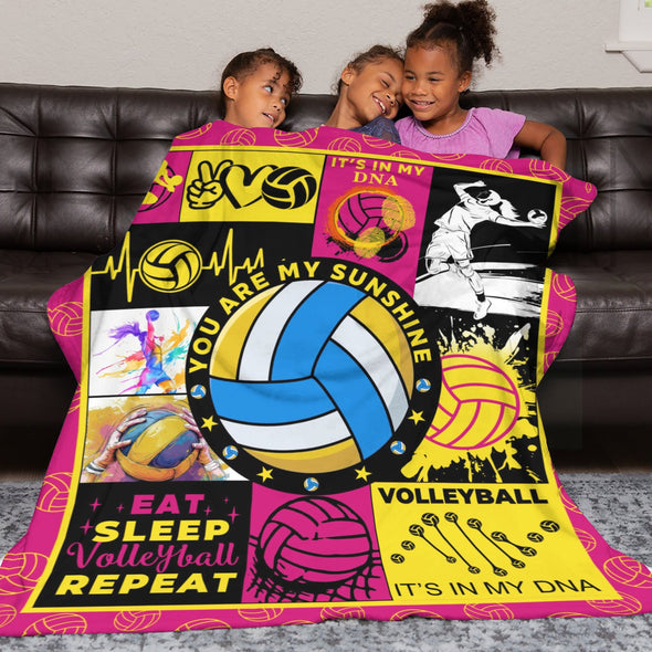 Volleyball Pattern Blanket Fleece Throw Blanket Super Soft Warm Gifts for Baby Girls Boys Kids Mom Grandma Room Decor