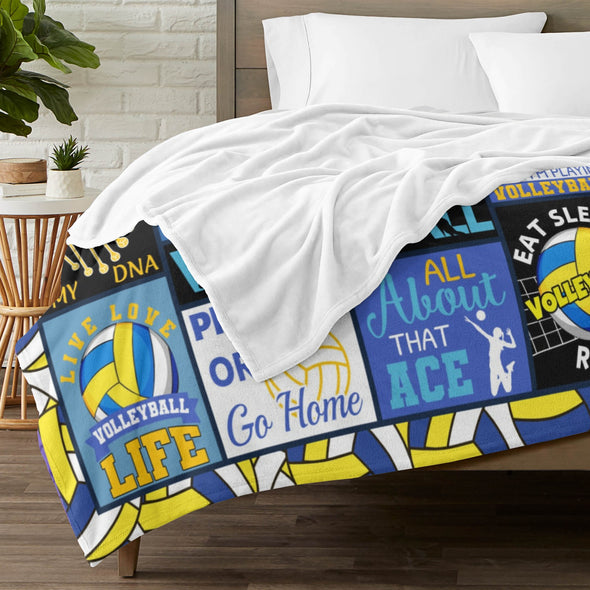 Volleyball Pattern Blanket Fleece Throw Blanket Super Soft Warm Gifts for Baby Girls Boys Kids Mom Grandma Room Decor