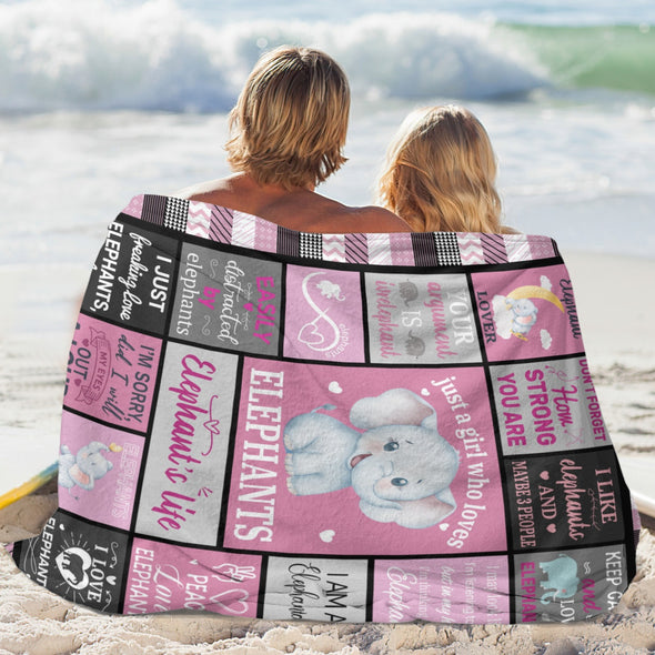 Elephant Blanket Fleece Throw Blanket Super Soft Warm Gifts for Girls Boys Kids Room Decor