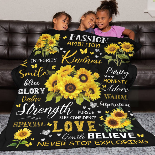 Sunflower Blanket Fleece Throw Blanket Super Soft Warm Gifts for Baby Girls Boys Kids Mom Grandma Room Decor
