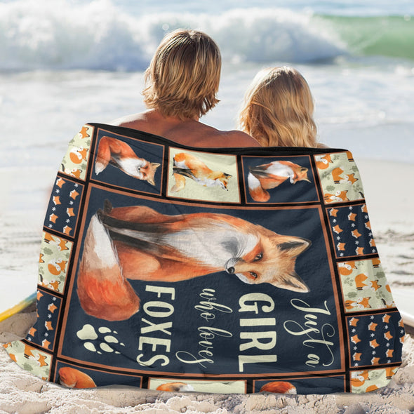 Fox Pattern Blanket Fleece Throw Blanket Super Soft Warm Gifts for Baby Girls Boys Kids Mom Grandma Room Decor
