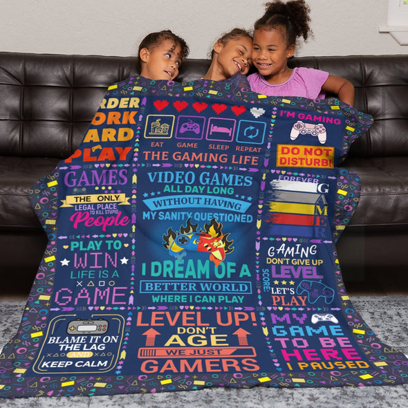 Gamer Blanket Fleece Throw Blanket Super Soft Warm Gifts for Baby Girls Boys Kids Mom Grandma Room Decor