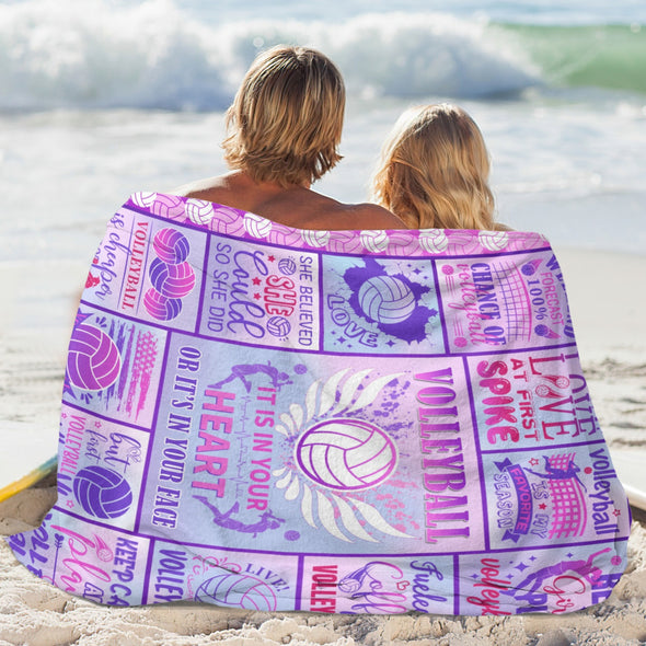 Volleyball Pattern Blanket Fleece Throw Blanket Super Soft Warm Gifts for Baby Girls Boys Kids Mom Grandma Room Decor
