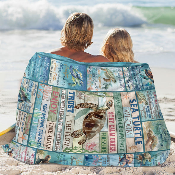 Turtle Pattern Blanket Fleece Throw Blanket Super Soft Warm Gifts for Baby Girls Boys Kids Mom Grandma Room Decor