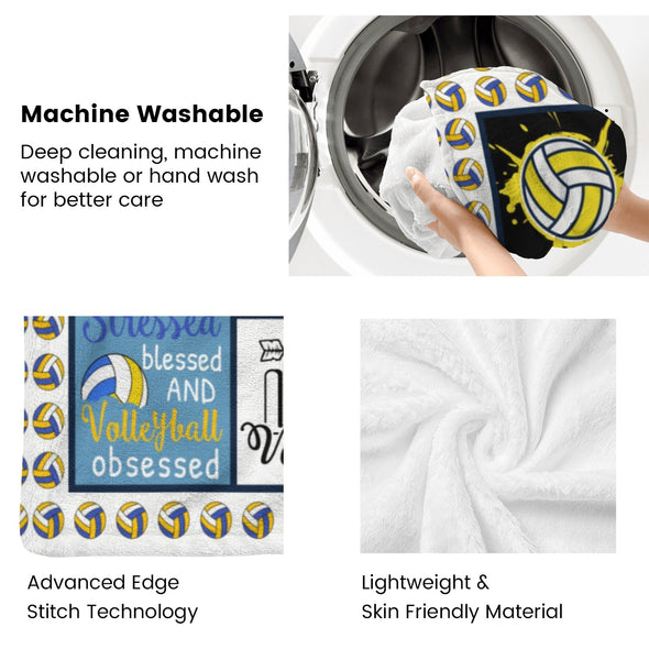 Volleyball Pattern Blanket Fleece Throw Blanket Super Soft Warm Gifts for Baby Girls Boys Kids Mom Grandma Room Decor