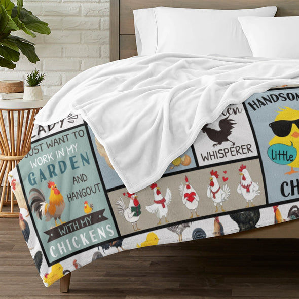 Chicken Pattern Blanket Fleece Throw Blanket Super Soft Warm Gifts for Baby Girls Boys Kids Mom Grandma Room Decor