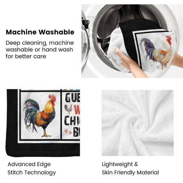 Chicken Pattern Blanket Fleece Throw Blanket Super Soft Warm Gifts for Baby Girls Boys Kids Mom Grandma Room Decor