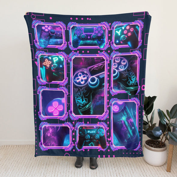 Gamer Blanket Fleece Throw Blanket Super Soft Warm Gifts for Baby Girls Boys Kids Mom Grandma Room Decor
