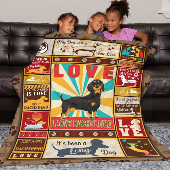 Dachshund Pattern Blanket Fleece Throw Blanket Super Soft Warm Gifts for Baby Girls Boys Kids Mom Grandma Room Decor