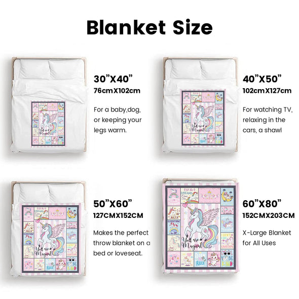 Unicorn Throw Blanket Super Soft Warm Cozy Fuzzy Plush Blanket Gifts for Girls Boys Kids Room Decor