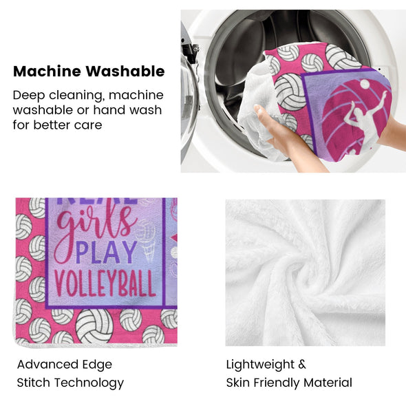 Volleyball Pattern Blanket Fleece Throw Blanket Super Soft Warm Gifts for Baby Girls Boys Kids Mom Grandma Room Decor