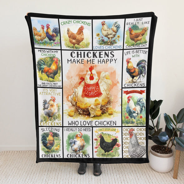 Chicken Pattern Blanket Fleece Throw Blanket Super Soft Warm Gifts for Baby Girls Boys Kids Mom Grandma Room Decor