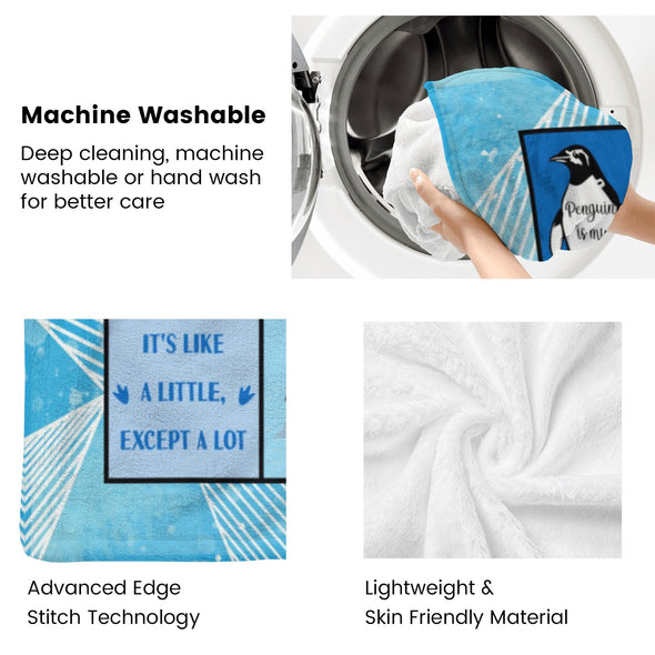 Penguin Blanket Fleece Throw Blanket Super Soft Warm Gifts for Baby Girls Boys Kids Mom Grandma Room Decor