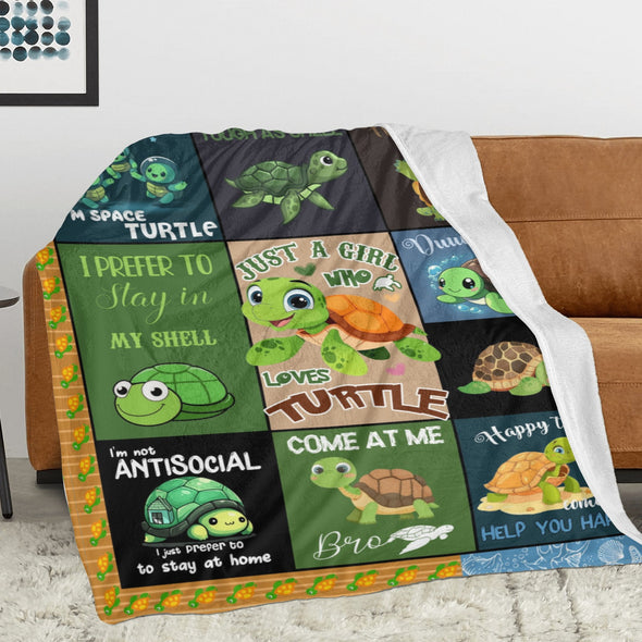 Turtle Pattern Blanket Fleece Throw Blanket Super Soft Warm Gifts for Baby Girls Boys Kids Mom Grandma Room Decor