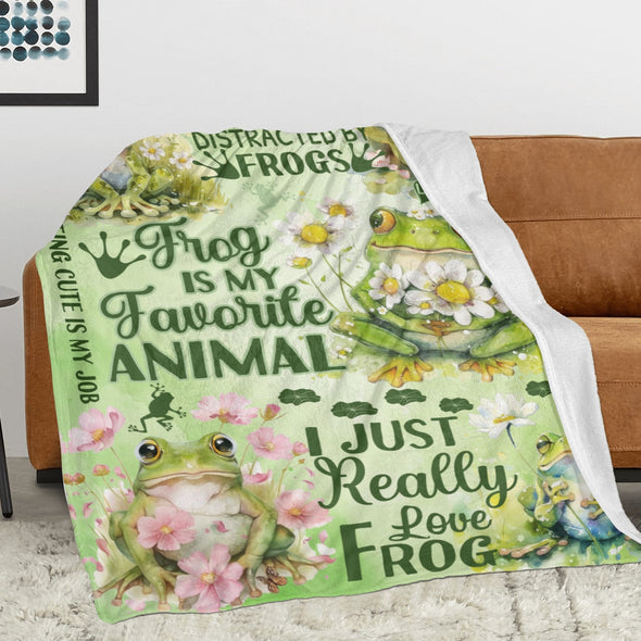 Frog Pattern Blanket Fleece Throw Blanket Super Soft Warm Gifts for Baby Girls Boys Kids Mom Grandma Room Decor