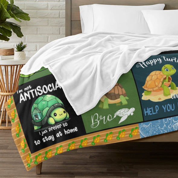 Turtle Pattern Blanket Fleece Throw Blanket Super Soft Warm Gifts for Baby Girls Boys Kids Mom Grandma Room Decor