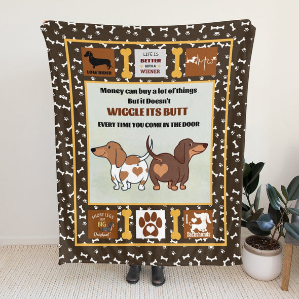 Dachshund Pattern Blanket Fleece Throw Blanket Super Soft Warm Gifts for Baby Girls Boys Kids Mom Grandma Room Decor