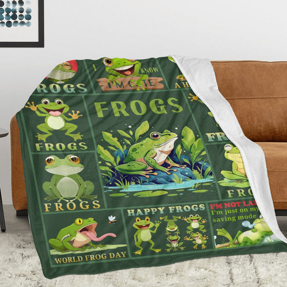 Frog Pattern Blanket Fleece Throw Blanket Super Soft Warm Gifts for Baby Girls Boys Kids Mom Grandma Room Decor