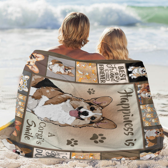 Corgi Blanket Fleece Throw Blanket Super Soft Warm Gifts for Baby Girls Boys Kids Mom Grandma Room Decor
