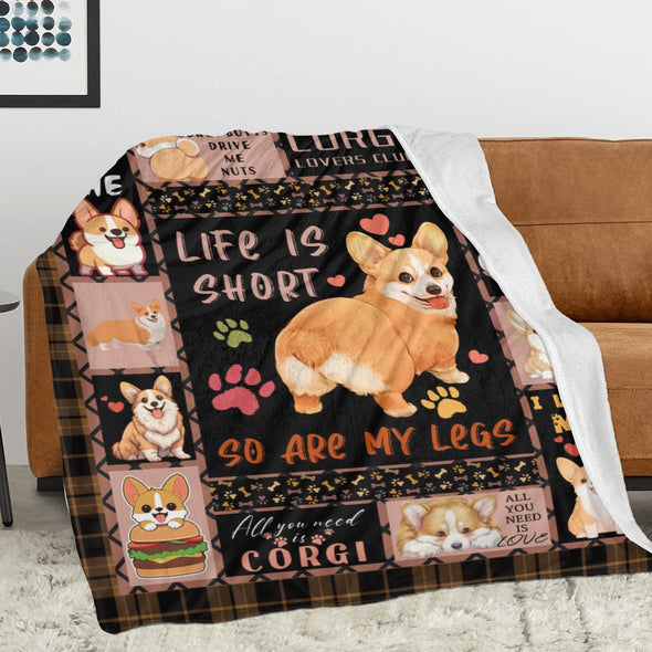 Corgi Blanket Fleece Throw Blanket Super Soft Warm Gifts for Baby Girls Boys Kids Mom Grandma Room Decor