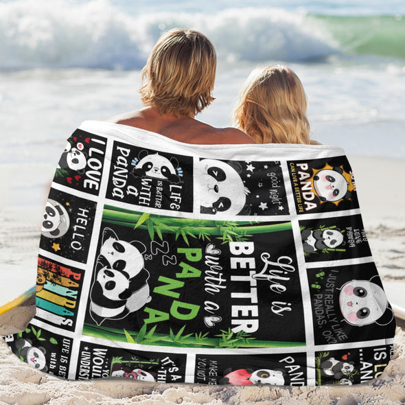 Panda Pattern Blanket Fleece Throw Blanket Super Soft Warm Gifts for Baby Girls Boys Kids Mom Grandma Room Decor