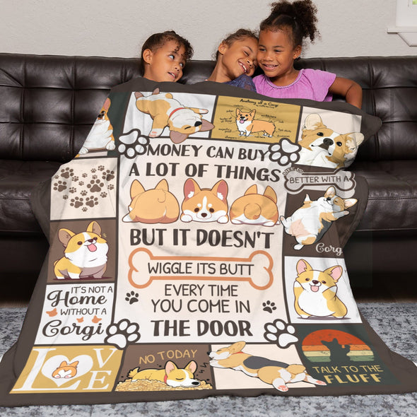 Corgi Blanket Fleece Throw Blanket Super Soft Warm Gifts for Baby Girls Boys Kids Mom Grandma Room Decor