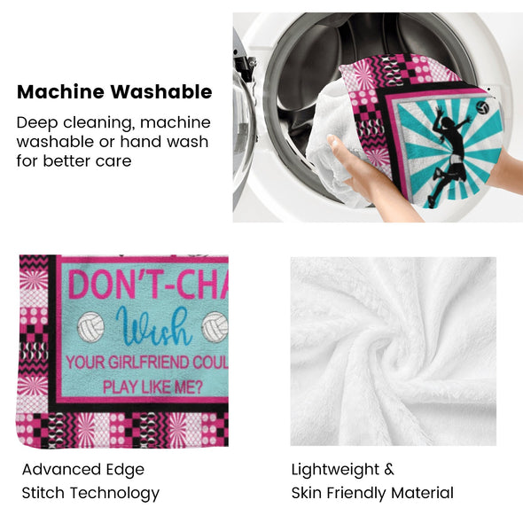 Volleyball Pattern Blanket Fleece Throw Blanket Super Soft Warm Gifts for Baby Girls Boys Kids Mom Grandma Room Decor