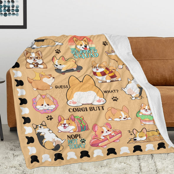 Corgi Blanket Fleece Throw Blanket Super Soft Warm Gifts for Baby Girls Boys Kids Mom Grandma Room Decor