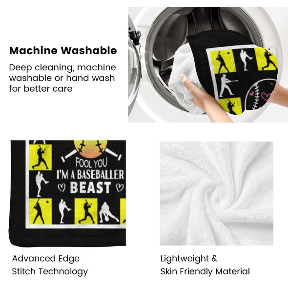 Baseball Pattern Blanket Fleece Throw Blanket Super Soft Warm Gifts for Baby Girls Boys Kids Mom Grandma Room Decor