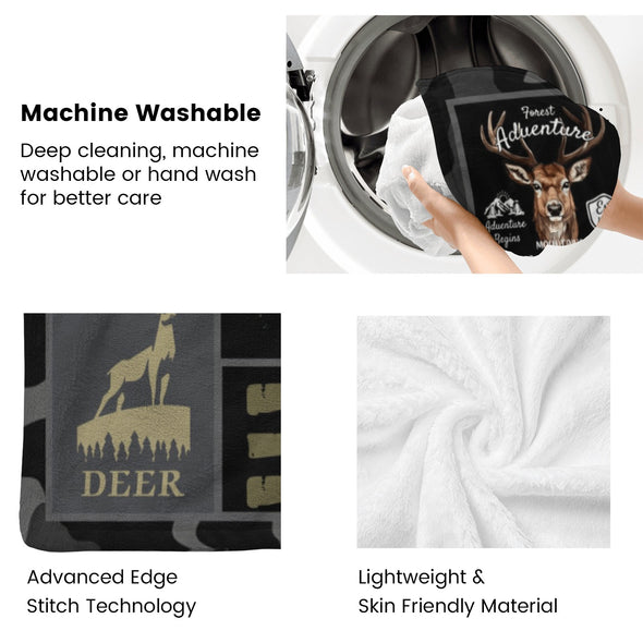 Deer Pattern Blanket Fleece Throw Blanket Super Soft Warm Gifts for Baby Girls Boys Kids Mom Grandma Room Decor