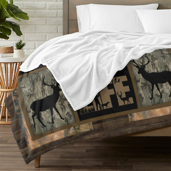 Deer Pattern Blanket Fleece Throw Blanket Super Soft Warm Gifts for Baby Girls Boys Kids Mom Grandma Room Decor