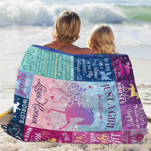 Horse Blanket Gift for Women Girl Who Loves Horses for Sofa Couch Bed Room Birthday Decor Bed Travel