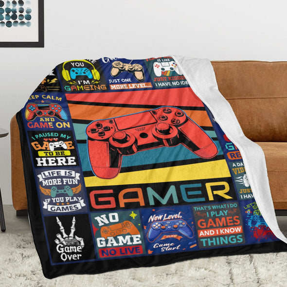 Gamer Blanket Fleece Throw Blanket Super Soft Warm Gifts for Baby Girls Boys Kids Mom Grandma Room Decor