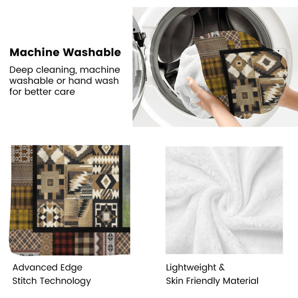 Deer Pattern Blanket Fleece Throw Blanket Super Soft Warm Gifts for Baby Girls Boys Kids Mom Grandma Room Decor