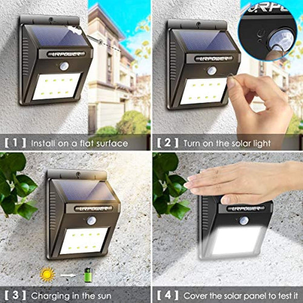 Solar Lights Wireless Waterproof Motion Sensor Outdoor Light with Motion Activated Auto On/Off
