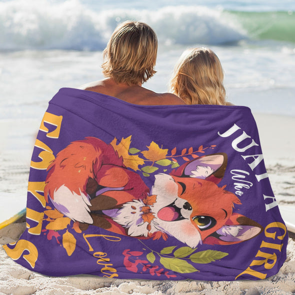 Fox Pattern Blanket Fleece Throw Blanket Super Soft Warm Gifts for Baby Girls Boys Kids Mom Grandma Room Decor
